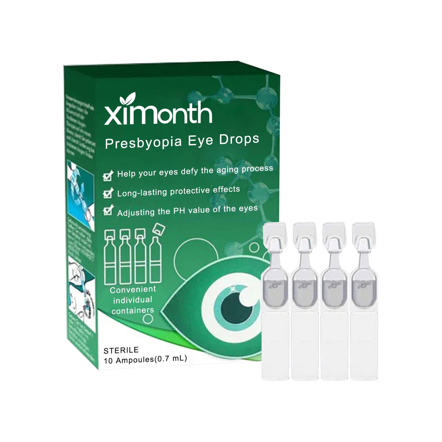 Ximonth Eye Drops Relieve Eye Fatigue, Dry Itchy Eyes, Soreness, Blurred Vision Care Solution
