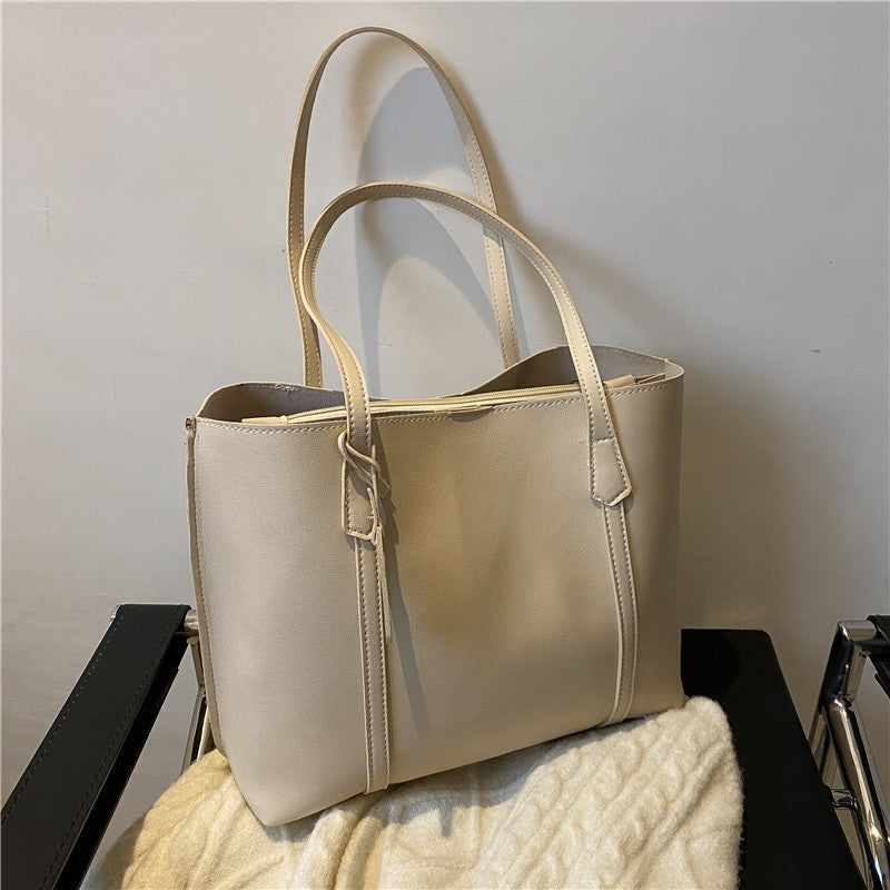 Autumn and winter large bags for women 2021 new Korean style trendy simple large-capacity soft leather tote bag casual versatile shoulder bag