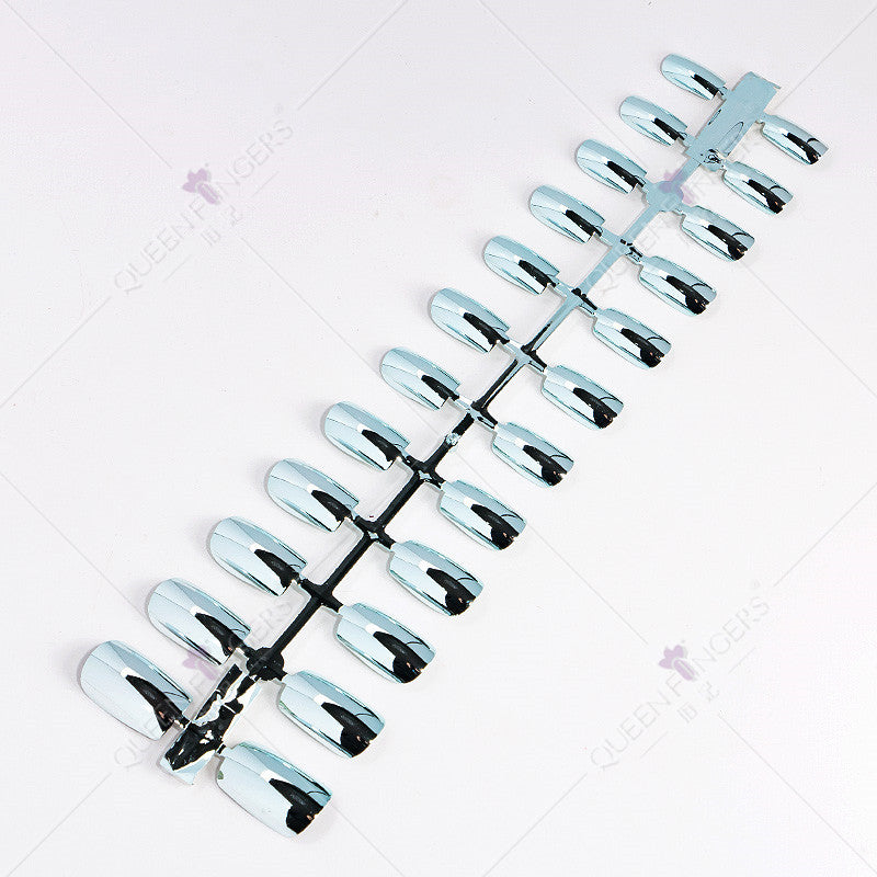 Zhifei manicure finished product 24 pieces of electroplated magic mirror Internet celebrity chameleon neon nail patches nail wear
