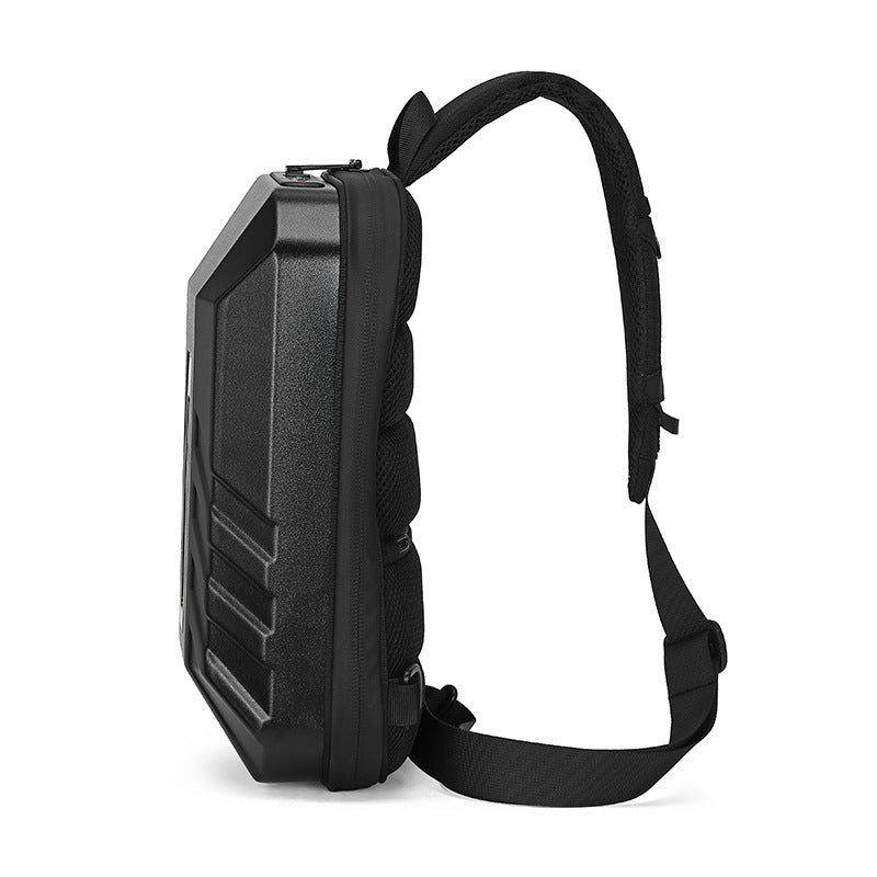 Ozuko trendy men's bag crossbody bag large capacity smart LED hard shell chest bag outdoor sports men's crossbody bag
