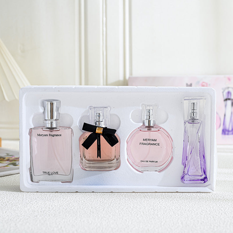 New classic women's four-piece perfume set, reverse Paris long-lasting fragrance, elegant, fresh floral and fruity fragrance