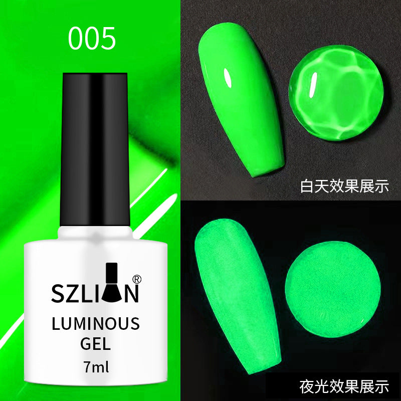 Cross-border popular nail art luminous glue fluorescent color nail polish glue phototherapy glue set popular candy color nail salon exclusive