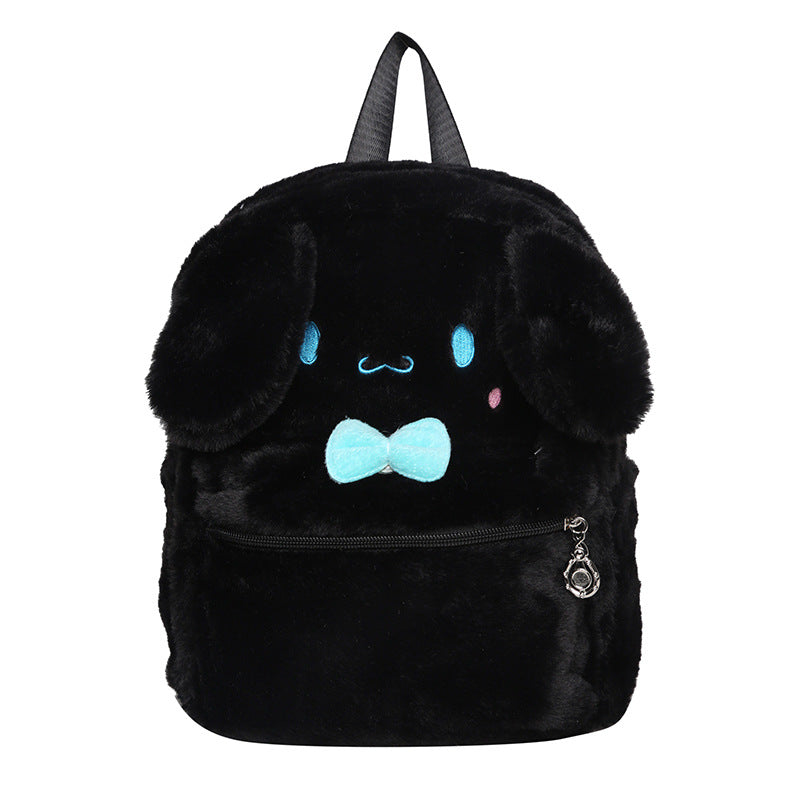 2023 New Japanese Cartoon Plush Bag Cute Girly Heart Rabbit Backpack Ugly Cute Big Ears Furry School Bag