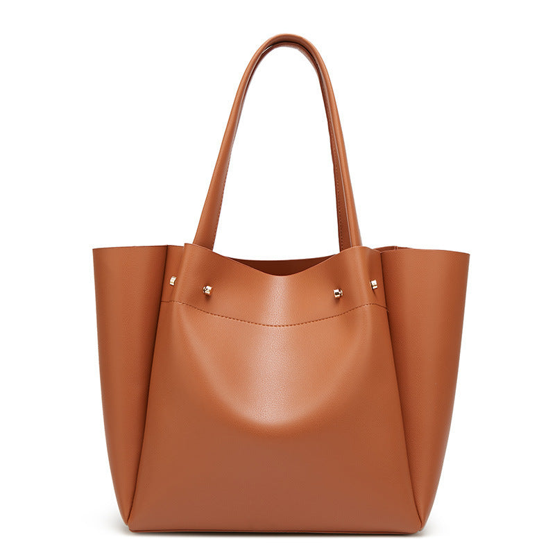 Women's bag new style 2023 European and American fashion simple shoulder bag large capacity women's handbag tote bag one piece drop shipping