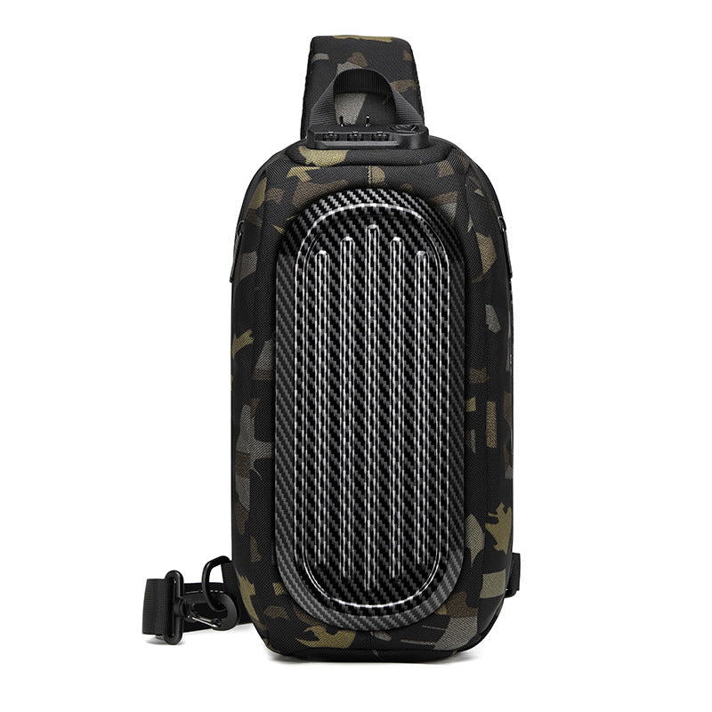 Ozuko's new anti-theft men's chest bag hard shell waterproof men's bag tactical chest bag men's crossbody chest bag