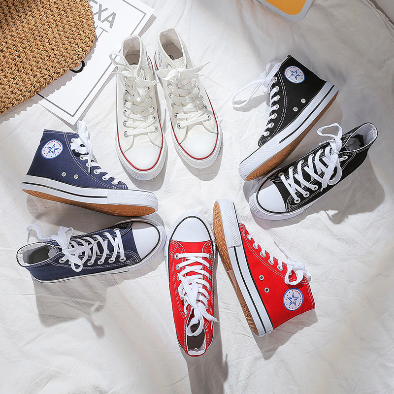 Couple classic canvas shoes men and women secondary vulcanized rubber shoes round toe wear-resistant students non-slip basic models B203
