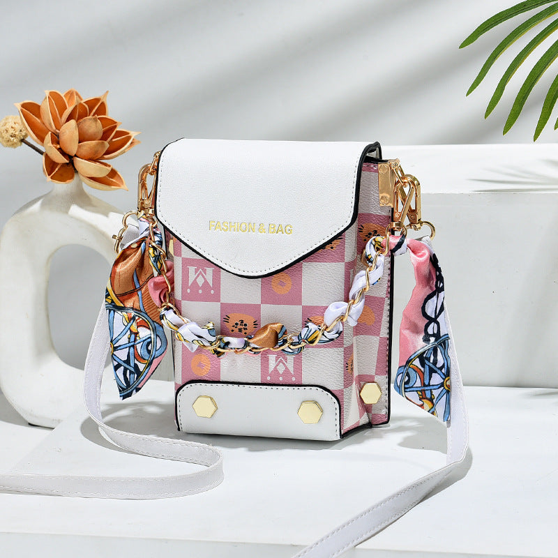 2022 Summer New Mobile Phone Bag Crossbody Bag Women’s Bag Fashion Single Shoulder Retro Small Square Bag Mini Mobile Phone Bag Wholesale