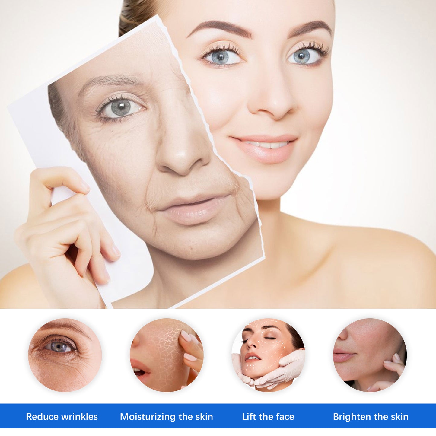Hoygi Blue Copper Peptide Anti-Wrinkle Essence Moisturizing and Firming Skin Fading Facial Fine Lines Essence