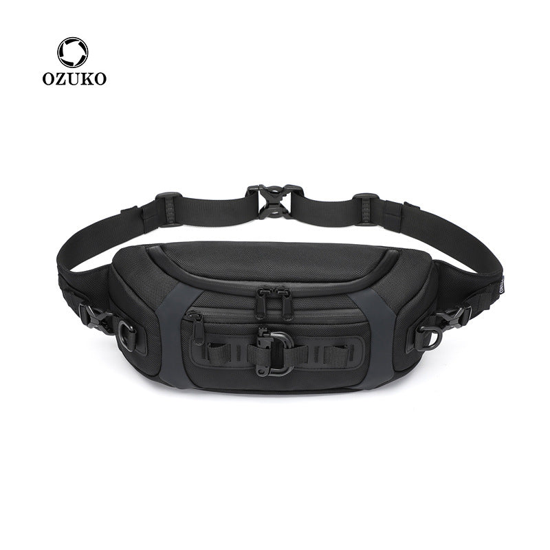 Ozuko sports mobile phone waist bag men's multi-functional chest bag tactical trendy brand men's small chest bag chest bag