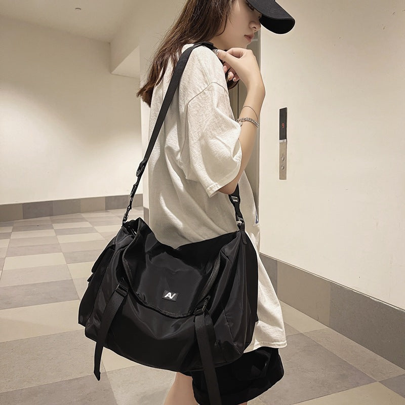 Work bag crossbody bag men's trendy brand Japanese hip-hop ins shoulder bag casual student trendy backpack women's shoulder bag