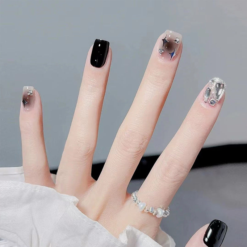 Handmade Nail Patch Wholesale Broken Diamond Love Warm Elf Nail Art Patch Finished Hot Girl Nail Patch Jelly Glue