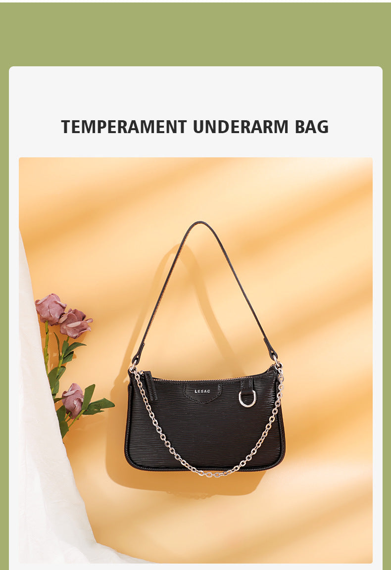 Weichen shoulder bag women's ins versatile high-end pu leather chain crossbody bag large capacity waterproof women's armpit bag