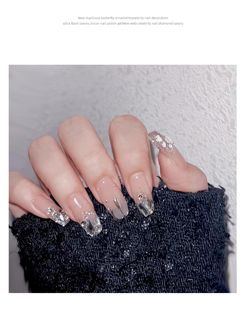Nail art jewelry wholesale mini small crystal white diamond washable mesh hot base special-shaped silver diamond nails super shiny