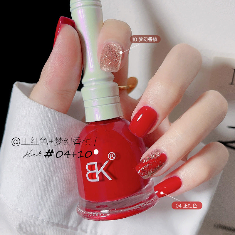 bk no-bake, non-peelable, long-lasting, quick-drying, water-based nail polish, ice-clear jelly, no odor, available for pregnant women and students, wholesale