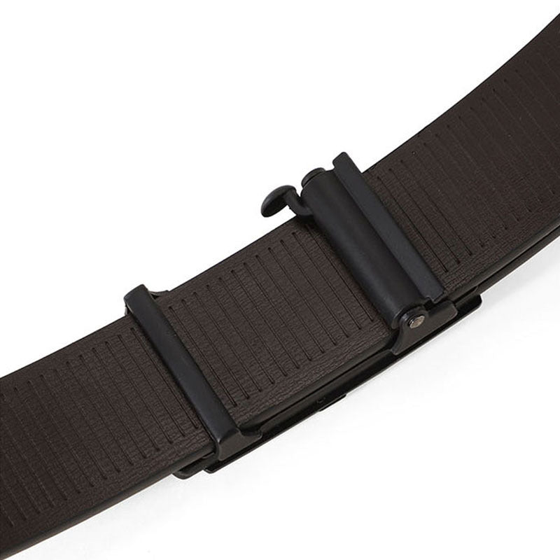 Factory direct sales toothless automatic buckle belt men's leather laser LOGO business leisure belt men's wholesale distribution