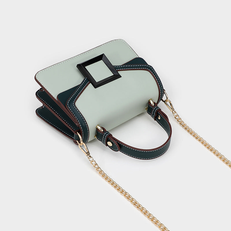 Contrast color square buckle chain bag for women 2023 new fashion handbag for women single shoulder crossbody bag wholesale handbag