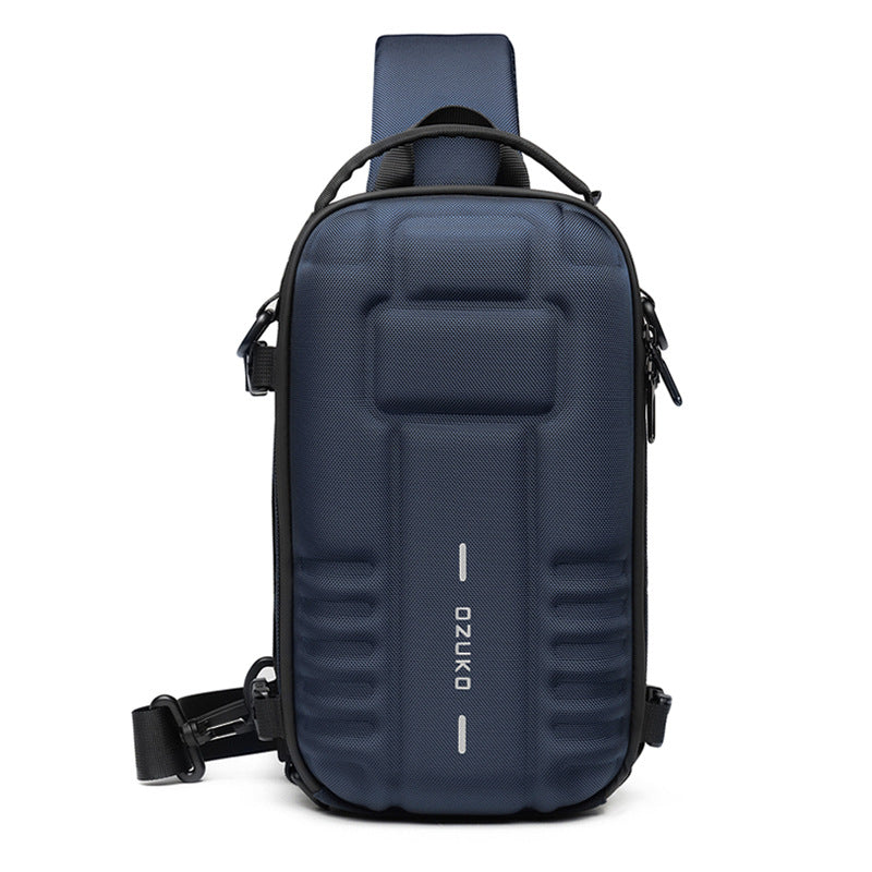 Ozuko's new hard shell chest bag men's sport functional men's shoulder bag outdoor tactical men's bag crossbody bag