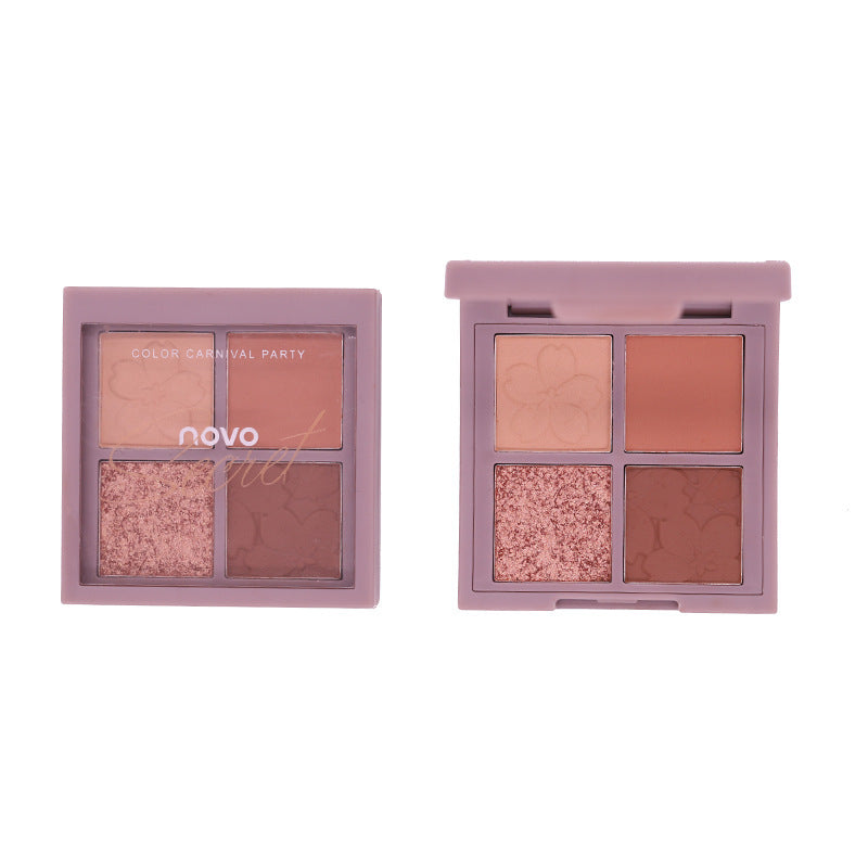 NOVO Sakura Story four-color eyeshadow palette for beginners, beginners, earth-tone daily light makeup eyeshadow palette