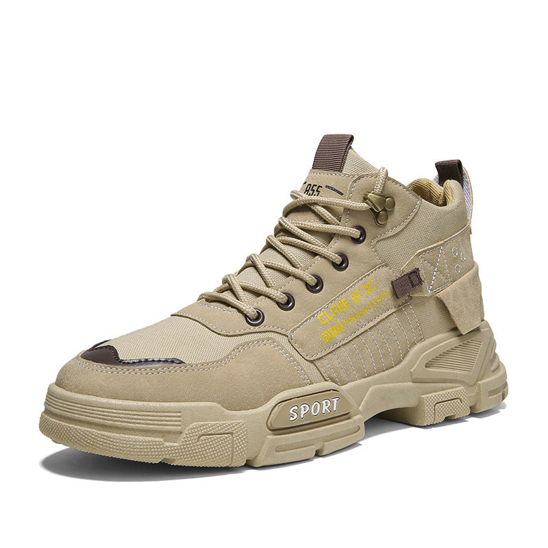 Autumn labor insurance men's shoes working on the construction site anti-dirty anti-slip work tide shoes thick-soled heightened outdoor tooling Martin boots men