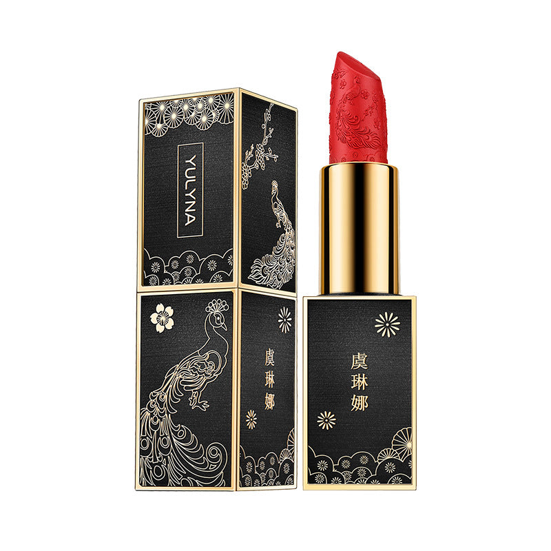 Douyin carved lipstick Chinese style semi-matte lipstick long-lasting moisturizing no-makeup cinnamon milk tea for girlfriend