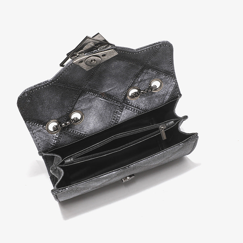 2023 new color and ink gradient small square bag, fashionable and personalized rhombus embossed chain crossbody women's bag, drop shipping
