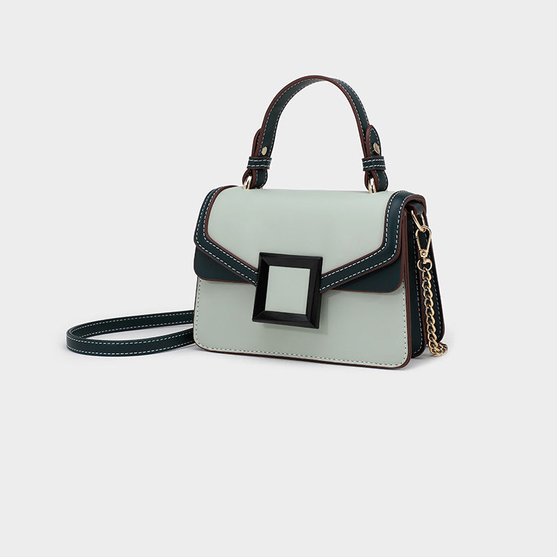 Contrast color square buckle chain bag for women 2023 new fashion handbag for women single shoulder crossbody bag wholesale handbag
