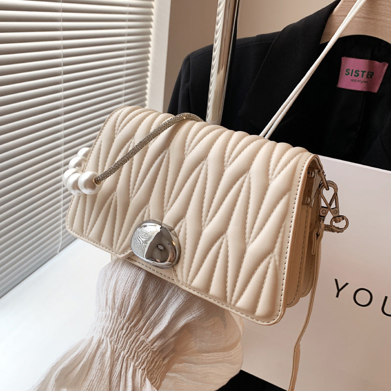 Bags for women 2023 new handbags Korean style fashion rhombus bag chain shoulder bag Miao pleated bag crossbody bag for women