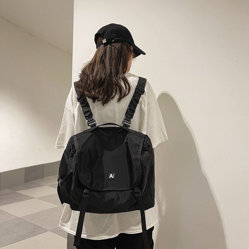 Work bag crossbody bag men's trendy brand Japanese hip-hop ins shoulder bag casual student trendy backpack women's shoulder bag