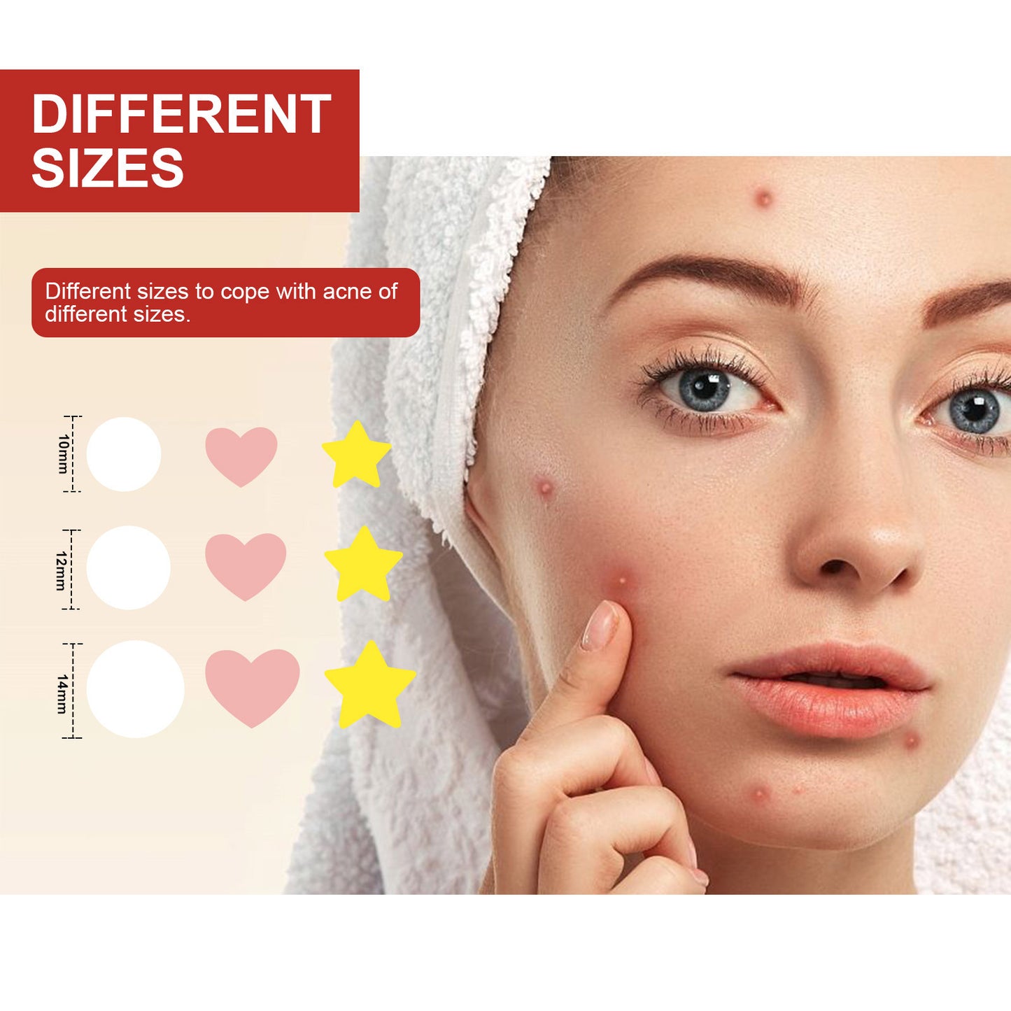 Hoygi facial color acne patch deeply moisturizes, reduces acne, repairs skin barrier, cute pattern