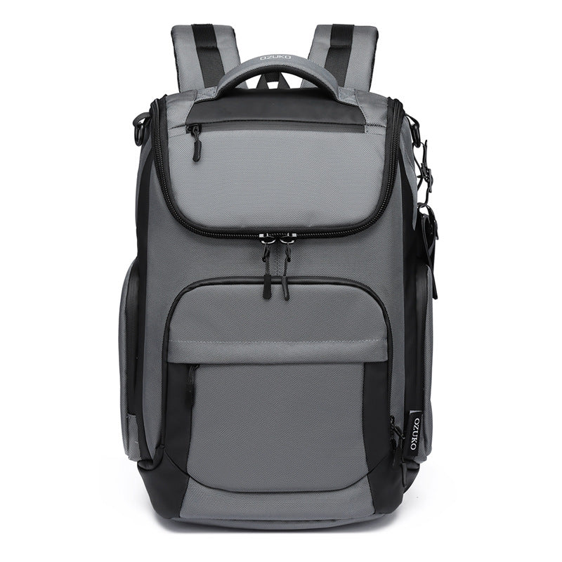 Ozuko new backpack business waterproof computer bag men's large capacity outdoor travel sports backpack