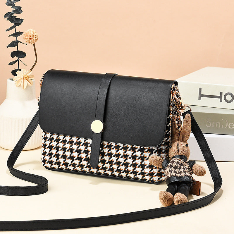 Manufacturer wholesale high-end niche houndstooth bag women's autumn and winter new fashion fashion single shoulder crossbody small square bag