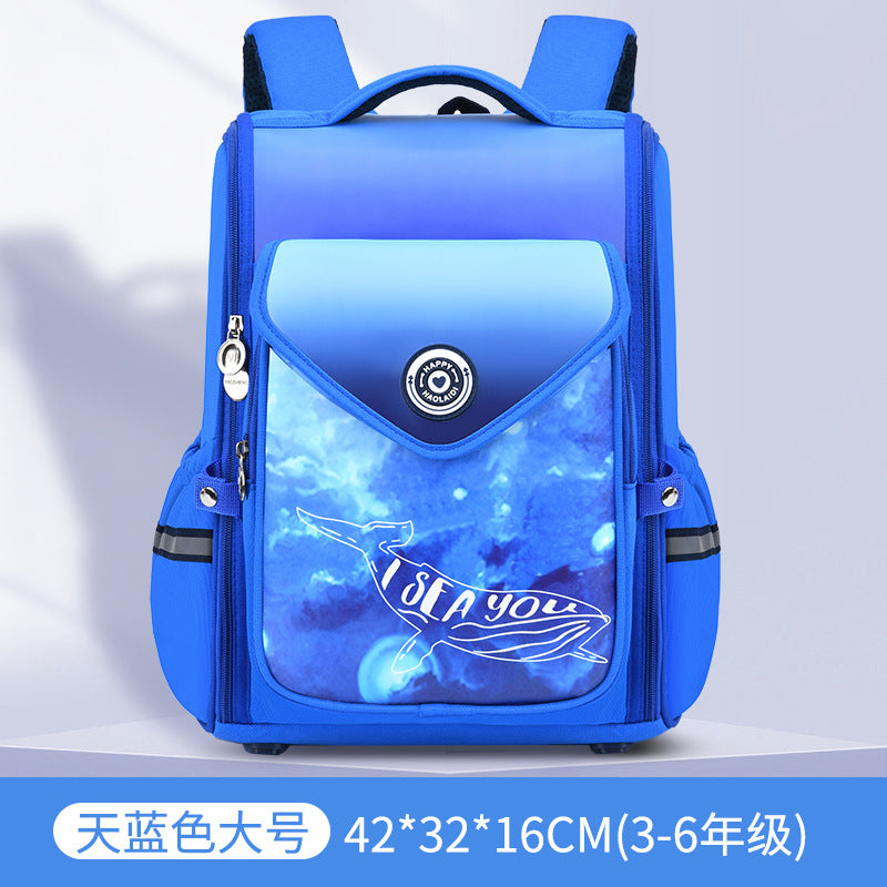 New schoolbags for primary school students 1--6th grade burden-reducing backpack integrated children's schoolbag can be printed with logo