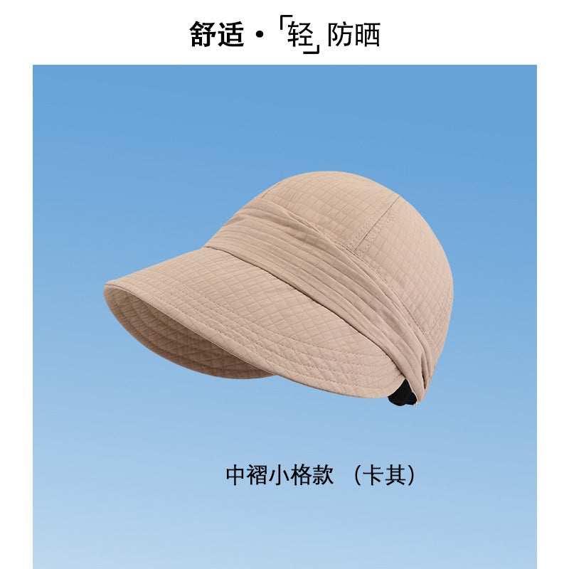 防晒帽速干夏季遮阳小众渔夫帽女时尚防紫外线太阳帽子