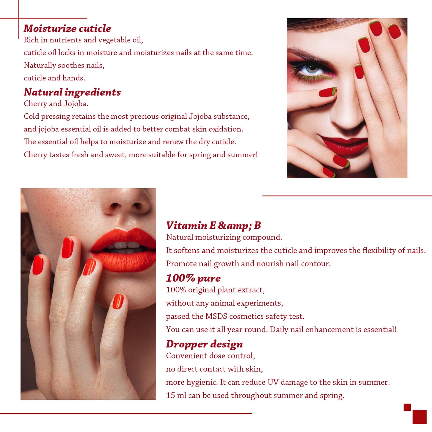 OUHOE cuticle oil strengthens nail cuticles, removes cuticles, moisturizes and nourishes nail edge armor oil