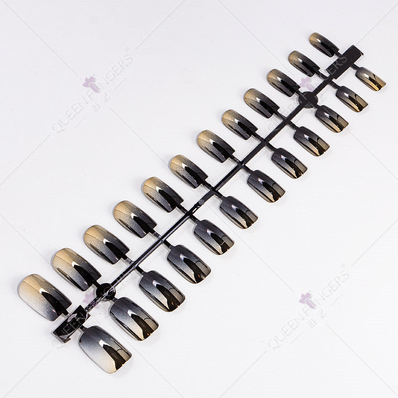 Zhifei manicure finished product 24 pieces of electroplated magic mirror Internet celebrity chameleon neon nail patches nail wear