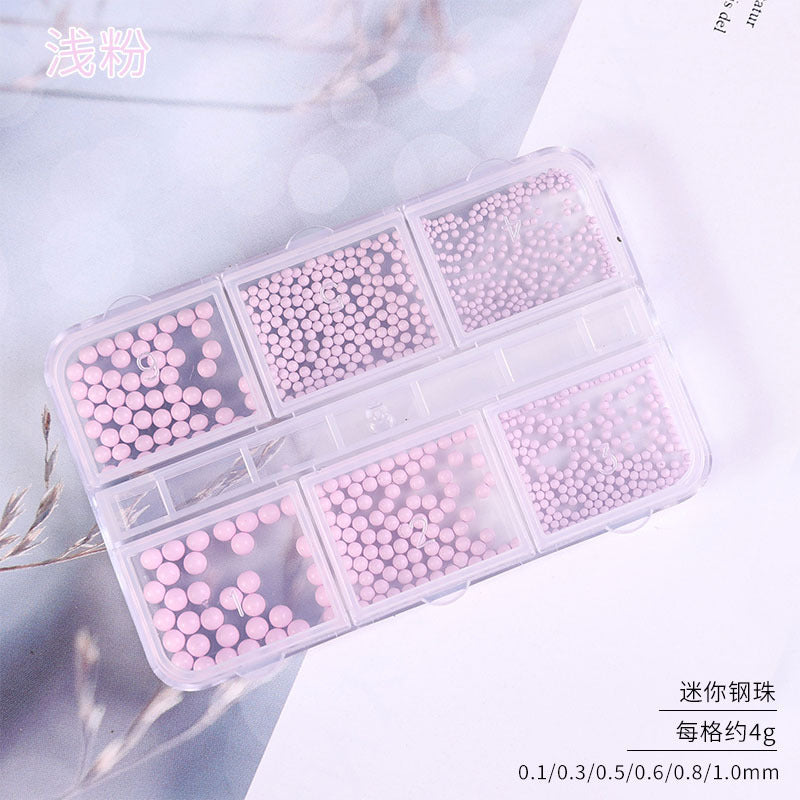 Nail Art Accessories Internet Celebrity 2023 New Mixed Pearl Flowers Flat Bottom Diamond Steel Beads Gold Foil as Nail Decorations