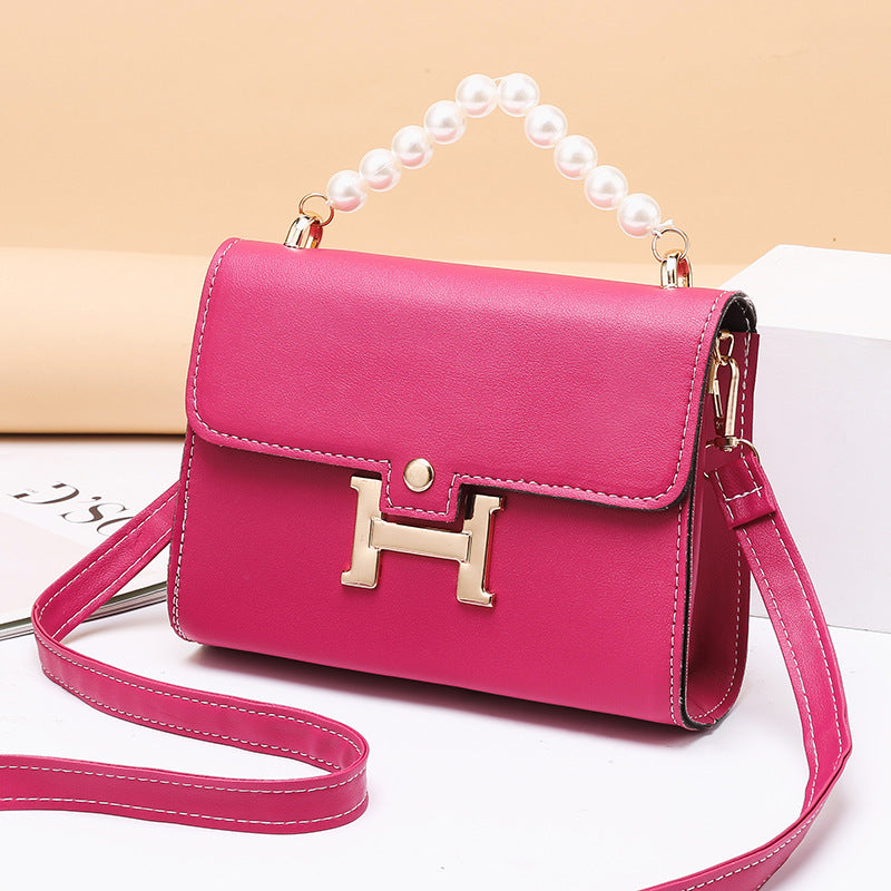 Handbags工厂女士包包批发夏季百搭单肩斜挎包珍珠手提简约小方包