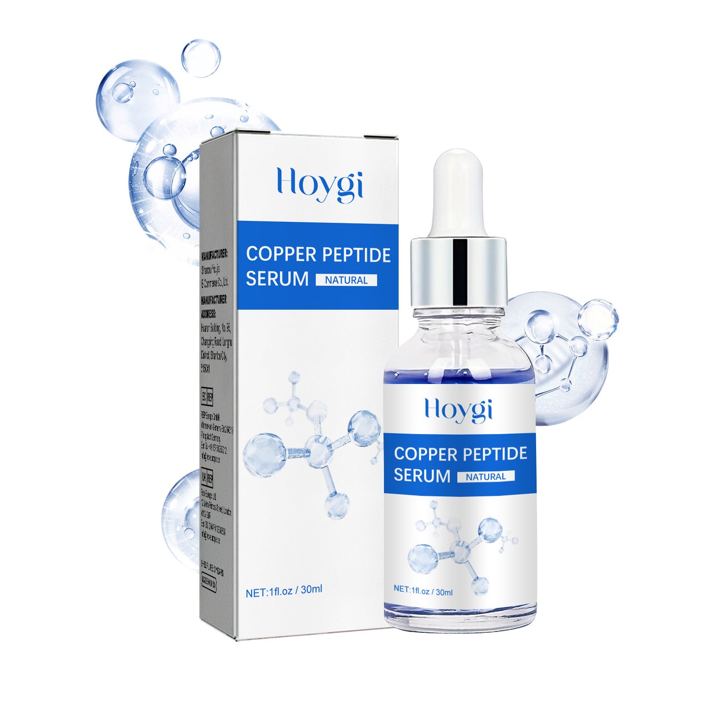 Hoygi Blue Copper Peptide Anti-Wrinkle Essence Moisturizing and Firming Skin Fading Facial Fine Lines Essence