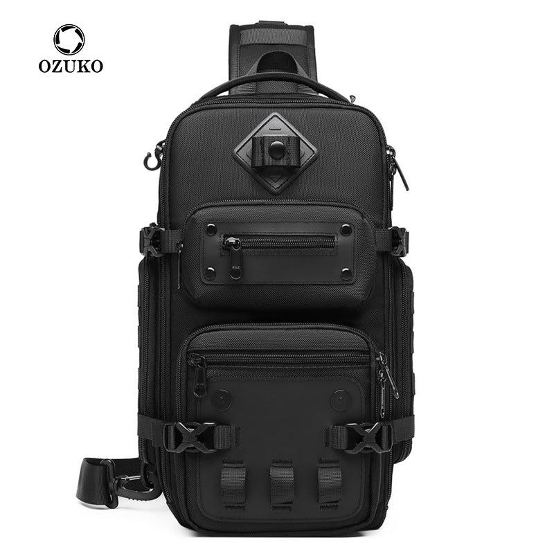 Ozuko tactical chest bag outdoor men's crossbody bag men's large capacity sports men's bag shoulder crossbody bag