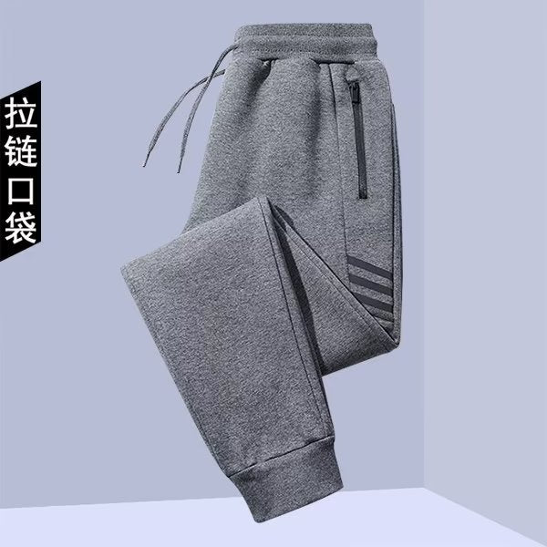 干活穿的工作裤子男宽松口袋带拉链休闲长裤耐磨耐脏大码运动卫裤
