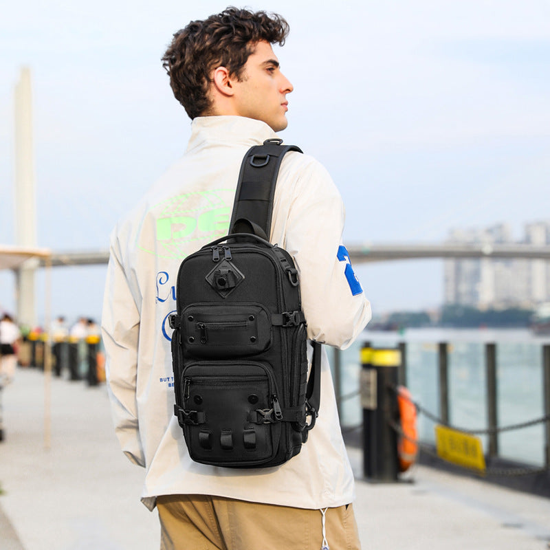 Ozuko tactical chest bag outdoor men's crossbody bag men's large capacity sports men's bag shoulder crossbody bag