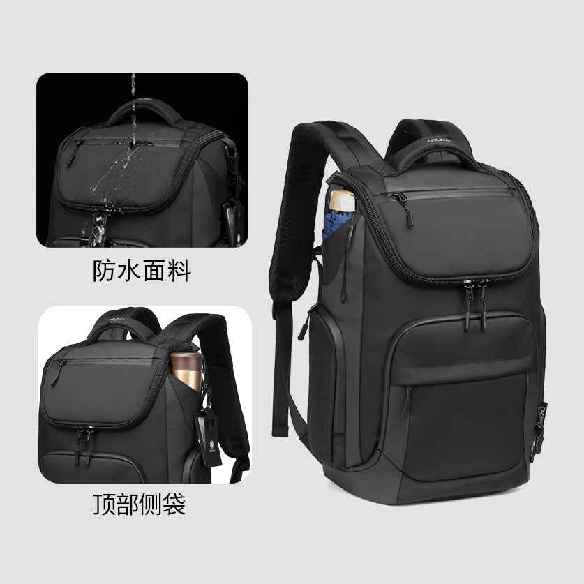 Ozuko new backpack business waterproof computer bag men's large capacity outdoor travel sports backpack