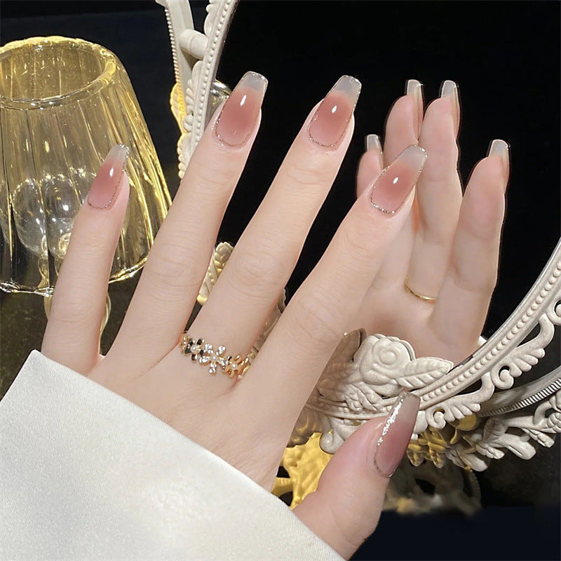 Handmade Nail Patch Wholesale Broken Diamond Love Warm Elf Nail Art Patch Finished Hot Girl Nail Patch Jelly Glue