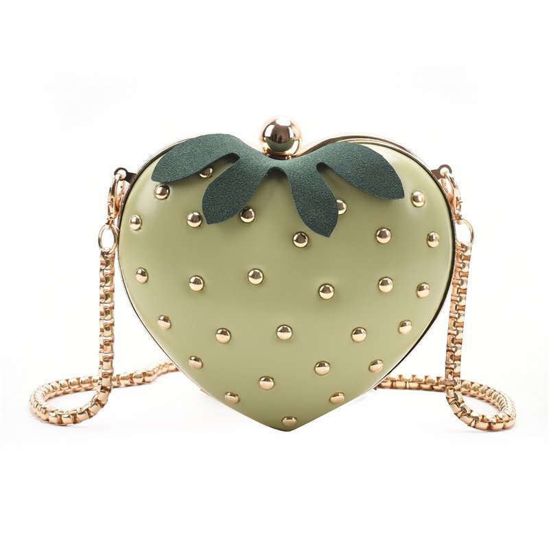 Internet celebrity small strawberry heart-shaped chain bag 2023 cute and stylish cross-body girl ins Internet celebrity mini coin purse