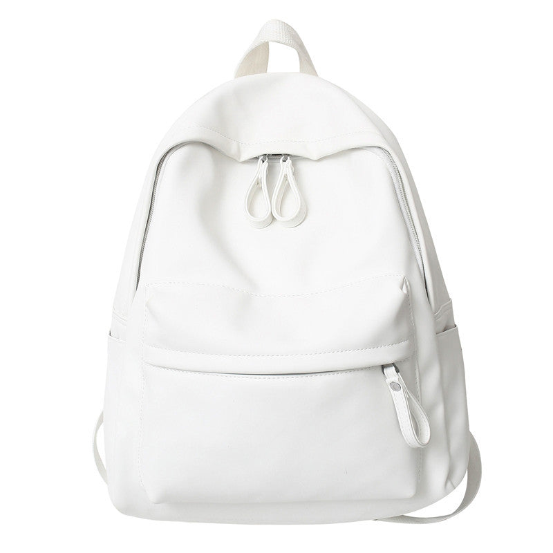 Backpack for women, Korean style Harajuku college student schoolbag, junior high school student simple solid color large capacity student backpack