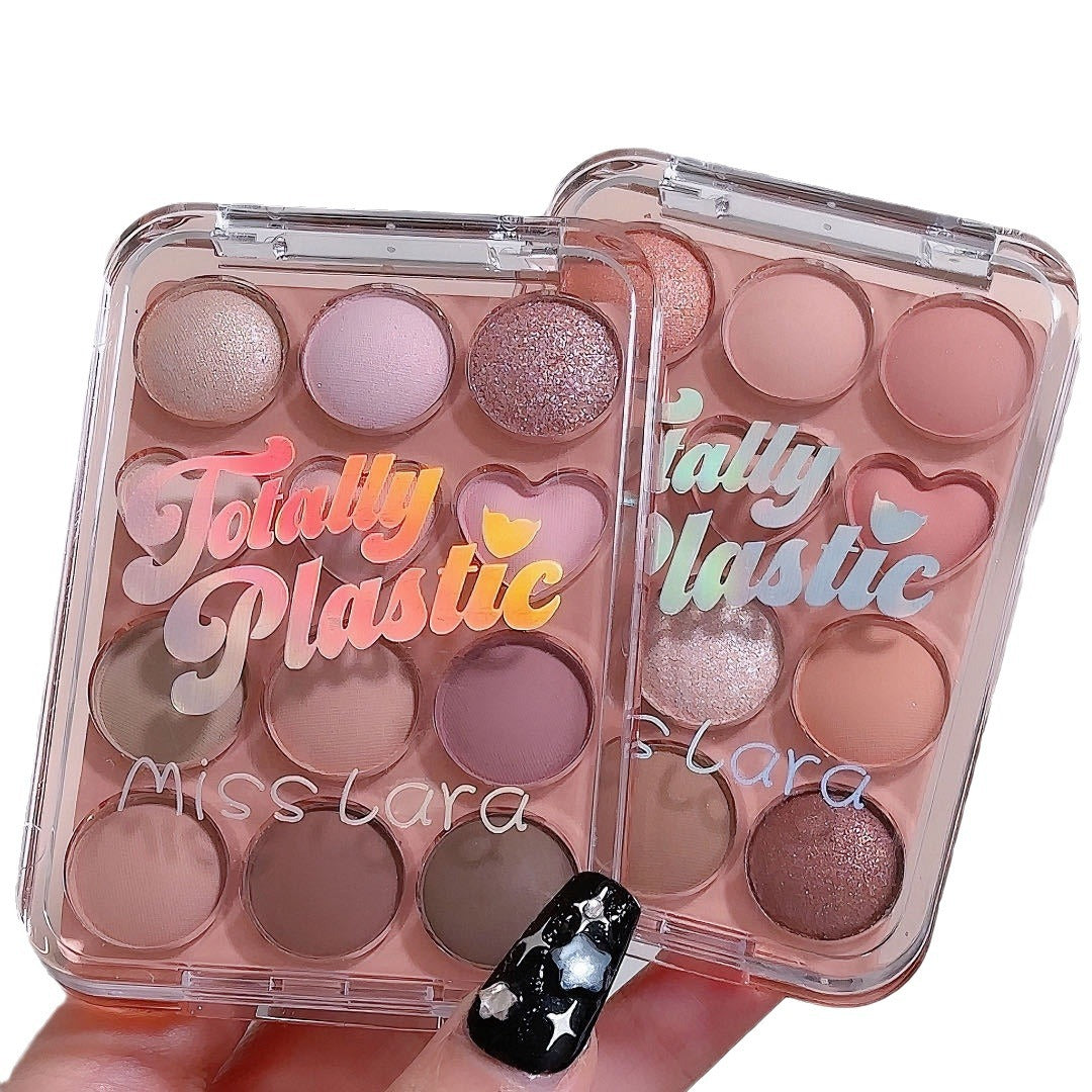 Makeup miss lara little love twelve color eye shadow palette pearlescent matte daily easy to carry solid powder factory