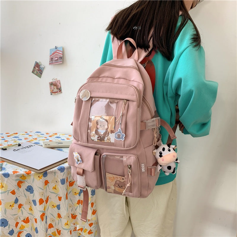 Japanese Harajuku schoolbag female Korean version high school college student junior high school student backpack cute girly heart primary school student backpack