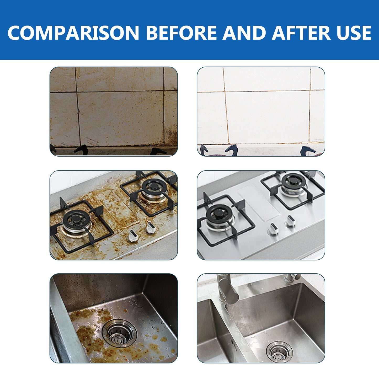 Jue-Fish Kitchen Cleaning Effervescent Tablets Kitchen Stove Range Hood Heavy Oil Dirt and Stains Cleaning Effervescent Tablets
