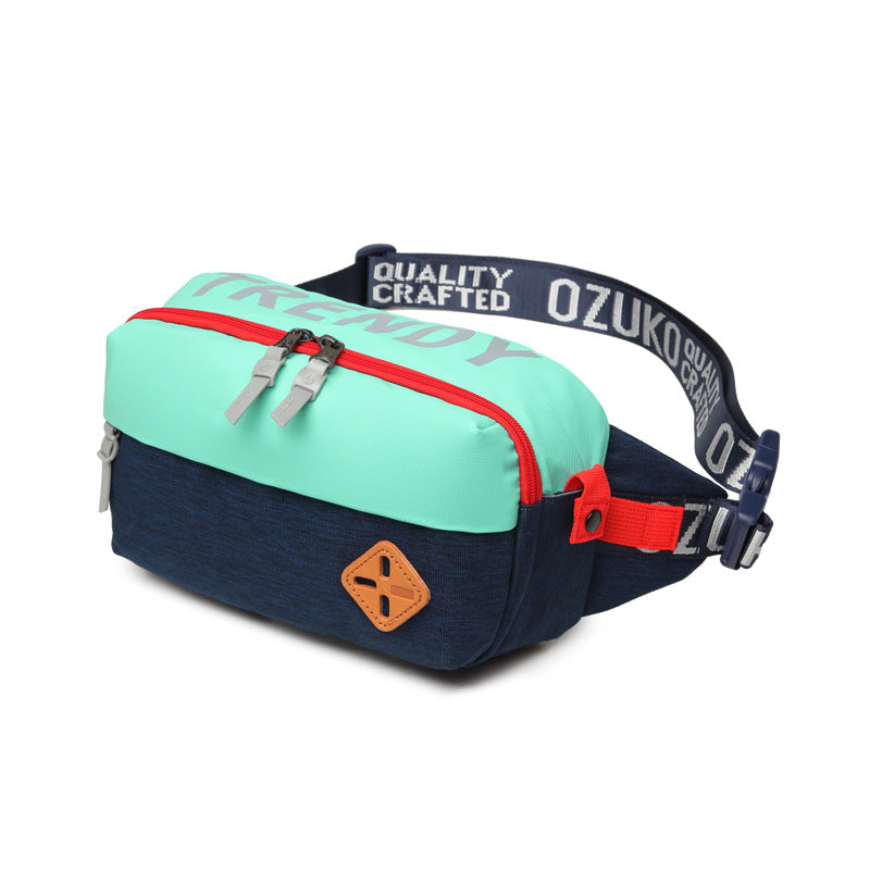 Ozuko's new sports crossbody waist bag, Korean style waterproof crossbody bag, trendy men's multifunctional trendy chest bag for men
