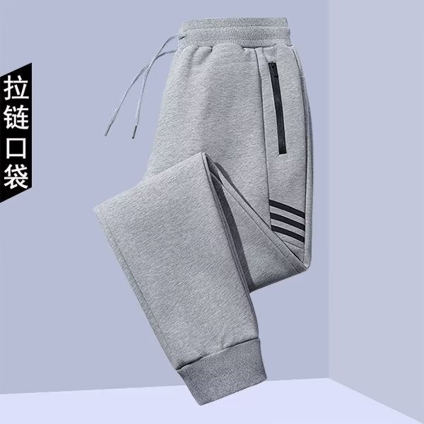 干活穿的工作裤子男宽松口袋带拉链休闲长裤耐磨耐脏大码运动卫裤